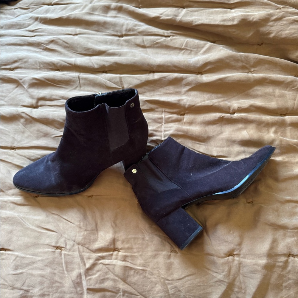Calvin Klein suede heel booties